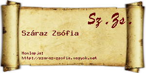 Száraz Zsófia névjegykártya