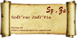 Száraz Zsófia névjegykártya