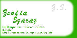 zsofia szaraz business card